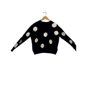 T TAHARI Dotted Black Crewneck Sweater for Women - XS NWOT